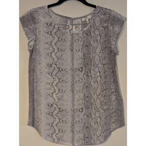 Joie ~ Size XXS ~ Rancher Irregular Snake Silk Print Top 100% Silk- Keyhole Back